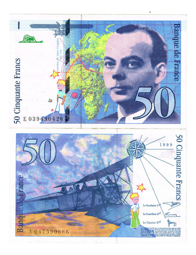 Billete De Francia 50 Francos El Principito De Saint Exupéry