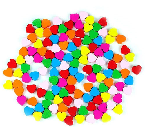Imagen 2 de 4 de Cuentas De Corazón De Madera De Productos Hygloss - Colorida