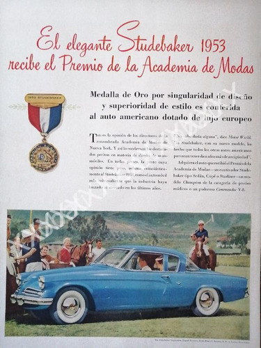 Cartel Retro Autos Studebaker 1953 Recibe Premio /240