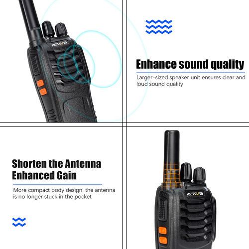 Retevis H-777 Radios Walkie Talkies Recargables Radio De 2 Color Bandas De Frecuencia