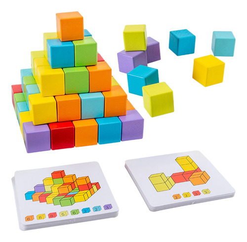 Rainbow Blocks Set Con Tarjetas De Doble Cara Juguetes