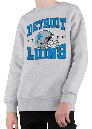 Sudadera Gris Detroit Casco, Playera Football Pro