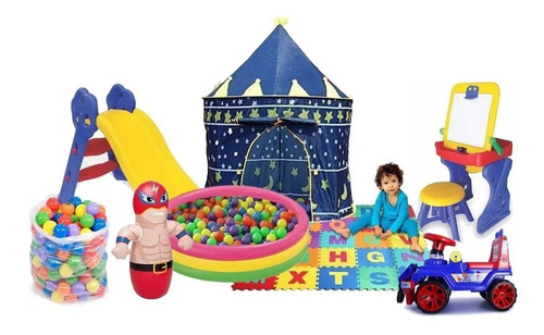 Parque Infantil Sala Niños Piscina+rodadero+carro+mesa Y Mas