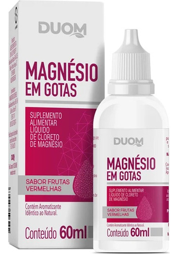 Magnésio Em Gotas, 60ml Sabor Frutas Vermelhas- Duom.