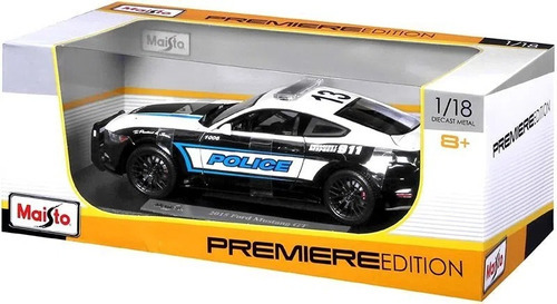 Auto Maisto Ford Mustang Gt Police 1/18, color blanco