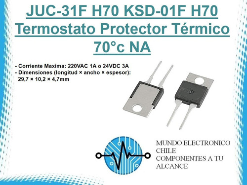 Juc-31f H70 Ksd-01f H70 Termostato Protector Térmico 70°c Na