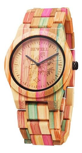 Bewell Relojes De Madera Hecho A Mano Natural Colorido Bambú