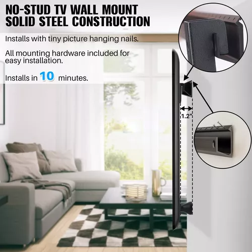 AENTGIU Soporte de pared para TV sin tachuelas, resistente para paneles de  yeso para televisores de pantalla plana de 32 a 75 pulgadas, sin pernos
