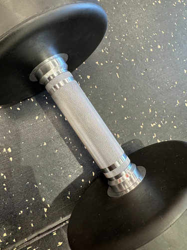 Pesa Mancuerna 17,5 Kg Redonda Dumbbell Engomada Gimnasio Negro Con Naranja