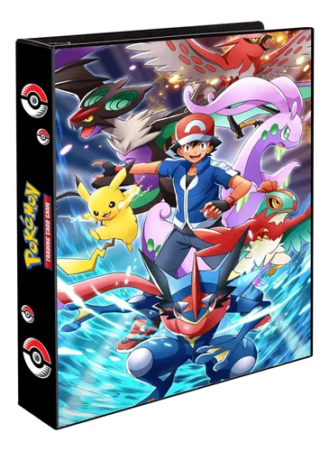 Álbum Pasta Fichário Pokemon Ash E Equipe Capa Dura