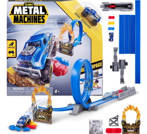 Pista De Autos Metal Machines Road Rampage Con Lanzador