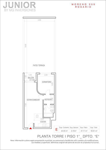 Imagen 12 de 14 de Departamento De 1 Dormitorio En Venta En Rosario