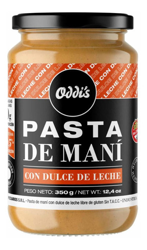 Pasta De Mani Con Dulce De Leche Oddis Sin Tacc X 350 Grs.