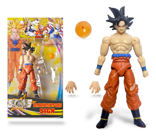 Muñeco Goku Ultra Instinto Señal. Muñecos Dbz Articulados