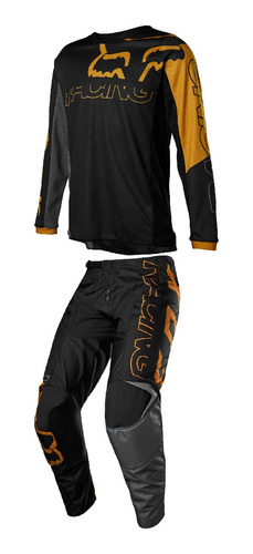 Conjunto Motocross De Niño Equipo Fox - Yth 180 Skew - Black