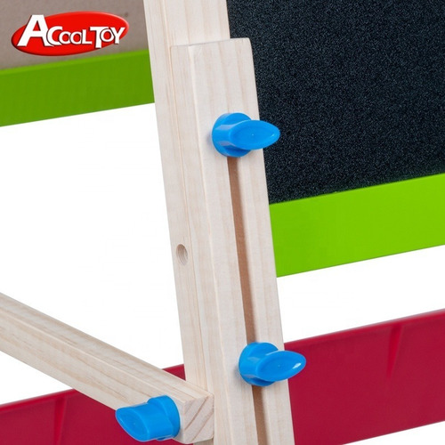 Imagen 2 de 5 de Pizarra Doble Atril Infantil Madera Regulable Acool Ac7804