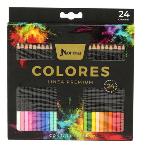 Lápis De Cor Premium Com 24 Cores Qualidade Norma Cor da marcação Colorido