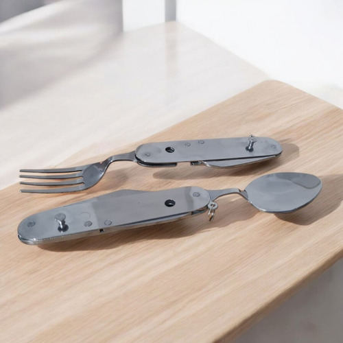Cortaplumas Metalica Cubierto Plegable 6 En 1 Plateado
