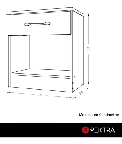 Combo Comoda Cajoneras Con 2 Mesas De Luz Melamina Blanco