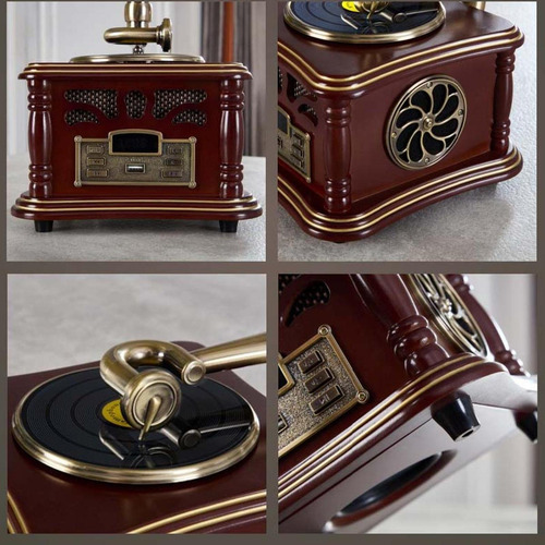 Estatueta Giratória De Gramofone, Tocador De Música Usb,