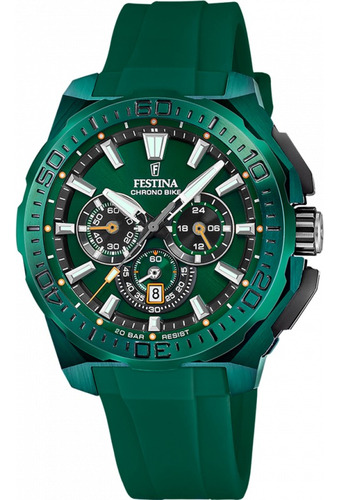 Reloj Festina F20730.1 Hombre Chrono Bike 2025 + Malla Verde Metálico Verde Metálico Verde Metálico