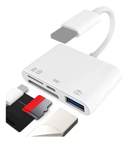 Adaptador Lector Tarjetas Microsd Sd Compatible Para iPhone