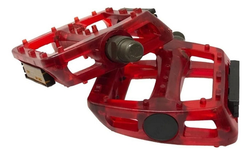 Pedales Bicicleta Bmx Mtb Eje De Acero Reflector Resistentes Color Rojo