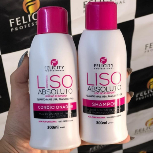 Kit Liso Absoluto Shampo E Condicionador Felicity 2x300ml