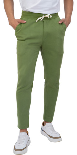 Calça Moletom Camurçado Masculina Reta Lisa Corte Slim