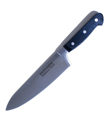 Cuchillo Cocina Forjado 8 Hoja 20 Cm Entera Mango Negro