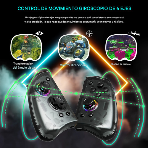 Joycon Gamepad Qrd Stellar T5 Para Switch Pc Android