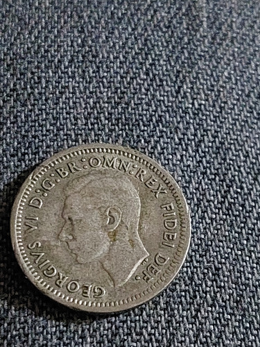 Moneda De Australia 3 Peniques Año 1951km# 44 Plata 0,500