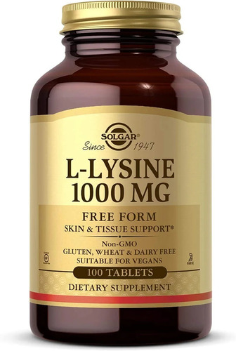 Lisina 1000mg 100 Tabletas Solgar