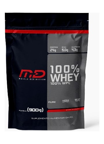 100% Whey Protein Concentrado 900g Md Muscle Sabores Diverso