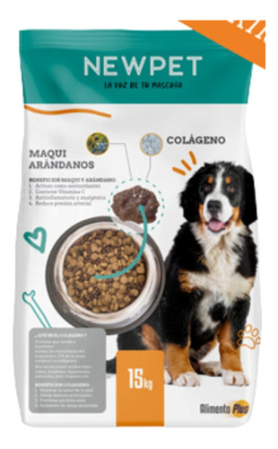 Alimento Perros Newpet X 15k. ( Maqui, Arandano Y Colageno)