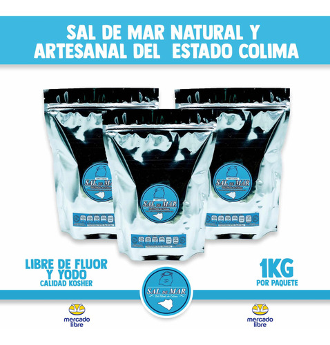 Sal De Mar Natural Y Artesanal Del Estado De Colima. 1kg