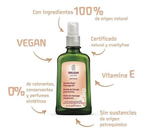 Aceite Para Masaje Para Estrías Weleda Pregnancy Oil Vegano