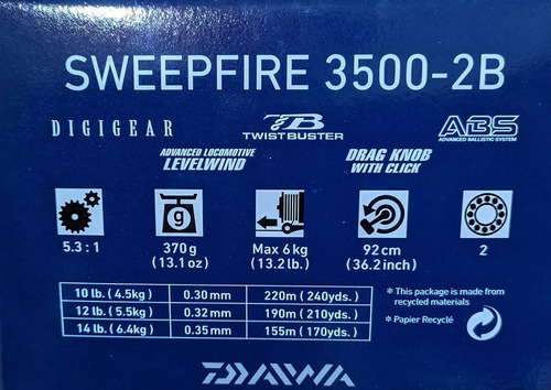 Reel Daiwa Sweepfire 3500b