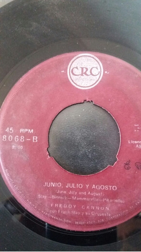 Vinilo Single De Freddy Cannon  Junio Julio(o-79