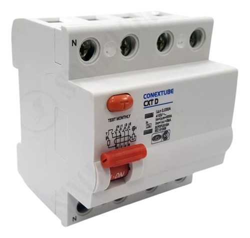 Diyuntor Diferencial Tetrapolar 4x63 Amp - 30ma Conextube