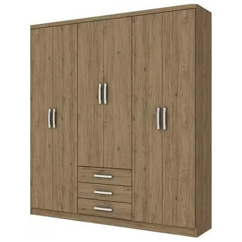 Ropero Placard 180 X 183 6 Puertas 3 Cajones Colores Color Roble Rústico