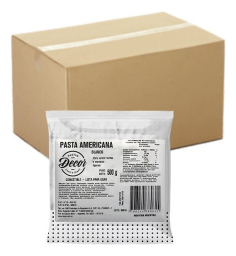 Pasta Americana Para Forrar Blanca 20x500g