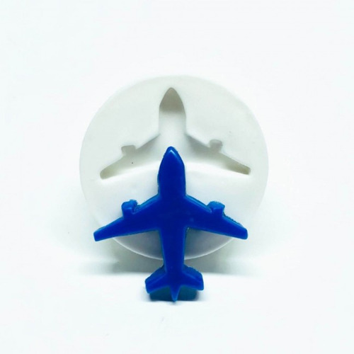 Molde De Silicone Avião Azul