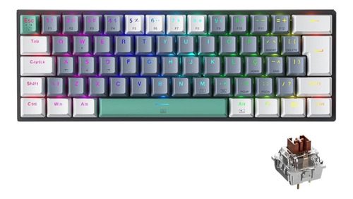 Teclado Gamer Mecânico 60% Machenike K500-b91 Abnt2 Rgb Pt