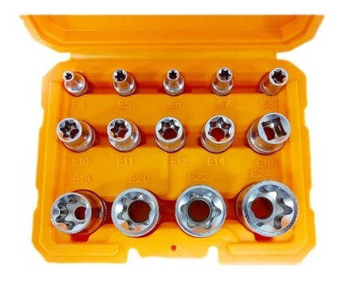 Kit Set Juego Dados Torx Estrella Hembra 14 Pcs Hktets0114