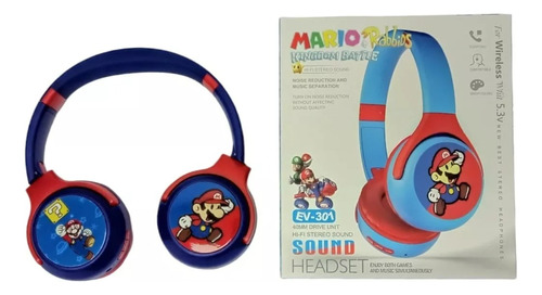 Audífono Diadema Bluetooth Mario-fm Lector Micro Sd