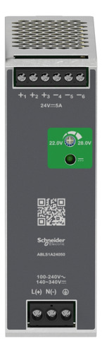 Abls E: 100-240V S: Fonte de alimentação monofásica Schneider de 24VDC 5A