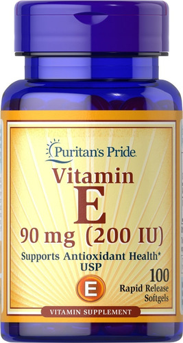 Puritan's Pride | Vitamin E 200iu | 90mg | 100 Softgels