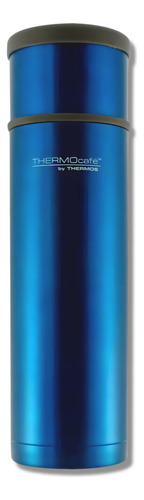 Termo Premium De Acero Inoxidable 0.5l Azul Metalizado 12h/2