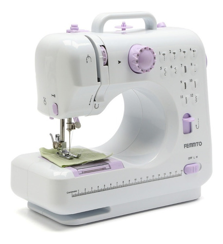 Imagen 2 de 6 de Máquina De Coser Recta Femmto Hlt12 Portable Blanca 220v